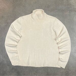 Pendleton Classic Cream Silk Blend Sweater Long Sleeve Mock Turtle Neck